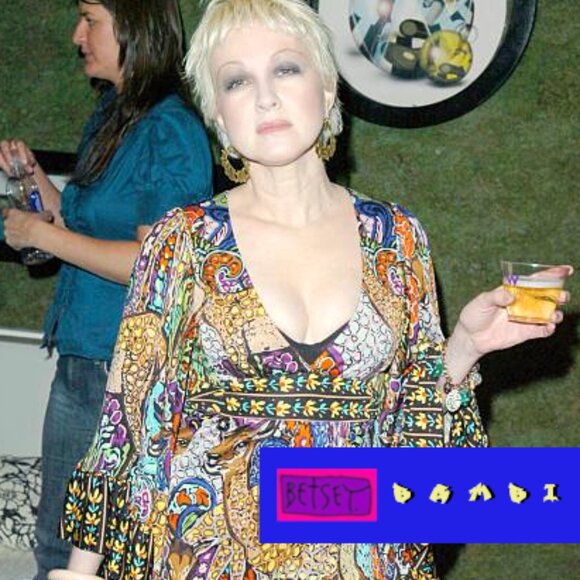 Iconic Betsey Johnson Bambi dress! VNTG V-neck, empire waist, ruffles, tie back - Picture 15 of 16